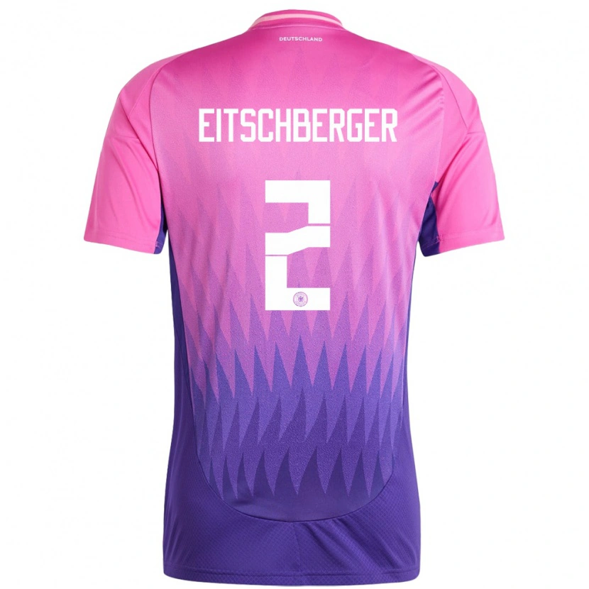 Danxen Børn Tyskland Julian Eitschberger #2 Pink Lilla Udebane Spillertrøjer 24-26 Trøje T-Shirt