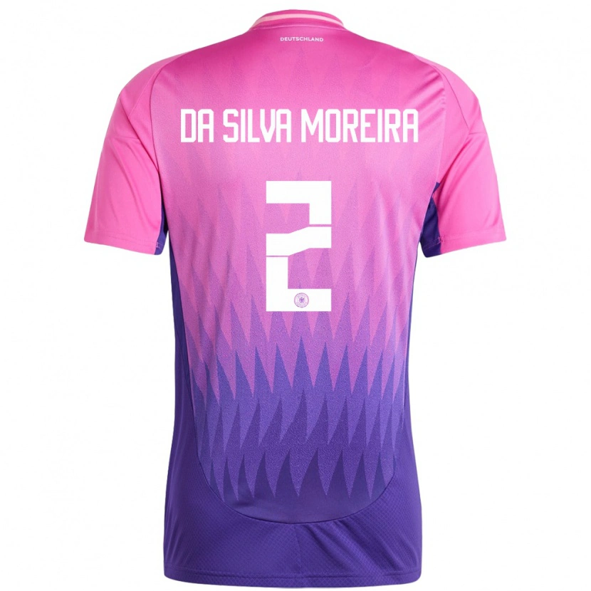 Danxen Børn Tyskland Eric Da Silva Moreira #2 Pink Lilla Udebane Spillertrøjer 24-26 Trøje T-Shirt