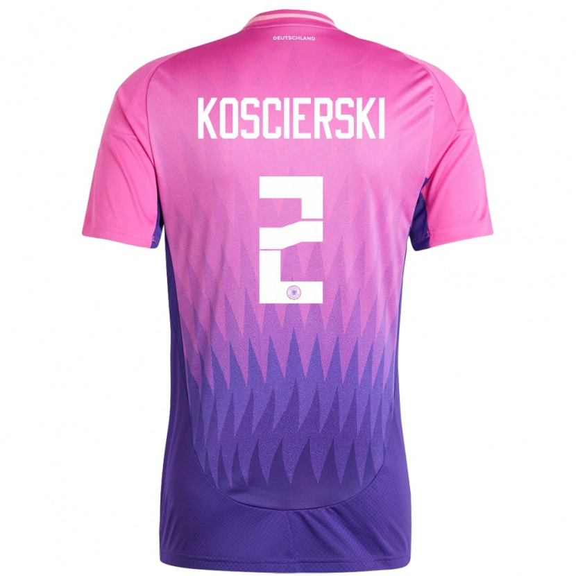 Danxen Børn Tyskland Kacper Koscierski #2 Pink Lilla Udebane Spillertrøjer 24-26 Trøje T-Shirt