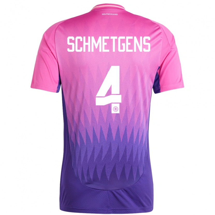 Danxen Børn Tyskland Mick Schmetgens #4 Pink Lilla Udebane Spillertrøjer 24-26 Trøje T-Shirt