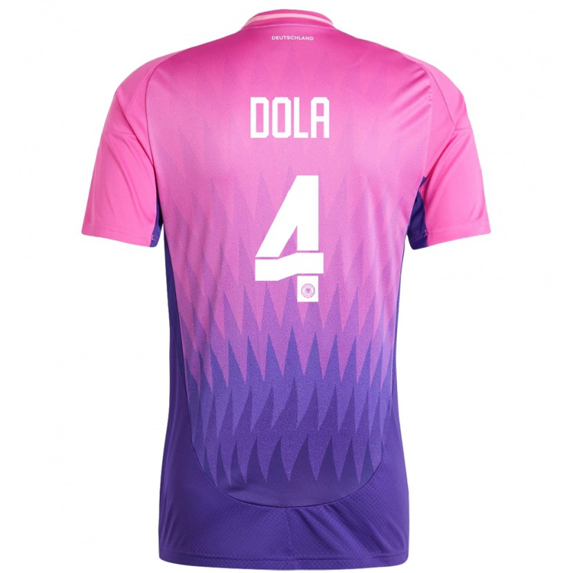 Danxen Børn Tyskland Igor Dola #4 Pink Lilla Udebane Spillertrøjer 24-26 Trøje T-Shirt