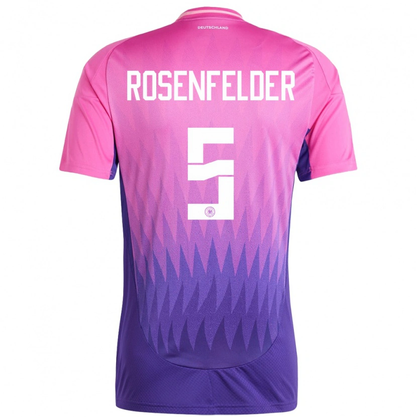 Danxen Børn Tyskland Max Rosenfelder #5 Pink Lilla Udebane Spillertrøjer 24-26 Trøje T-Shirt