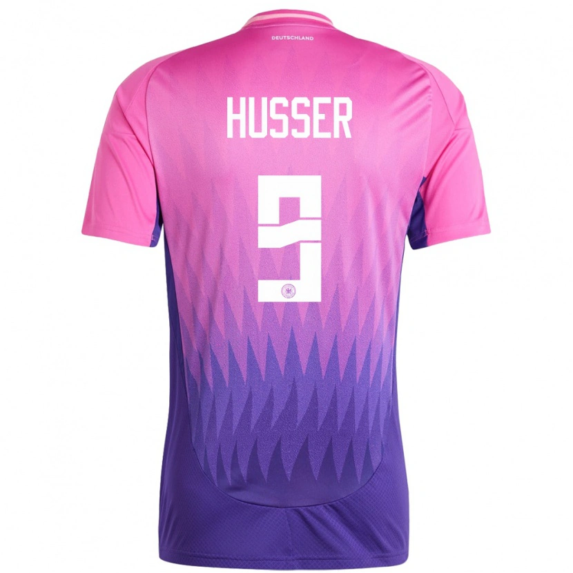 Danxen Børn Tyskland Denis Husser #9 Pink Lilla Udebane Spillertrøjer 24-26 Trøje T-Shirt