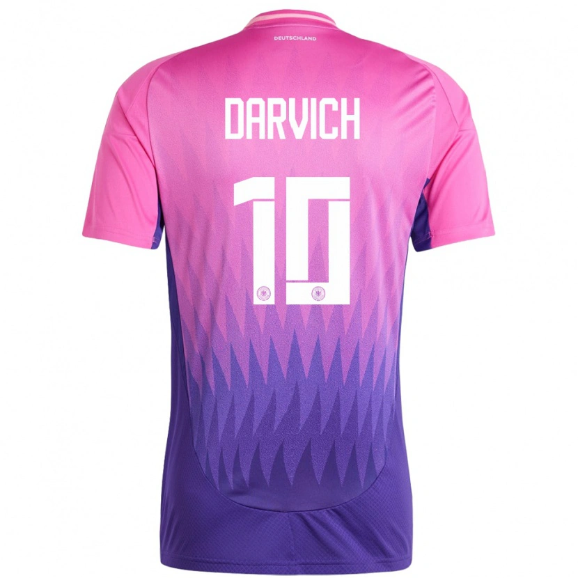 Danxen Børn Tyskland Noah Darvich #10 Pink Lilla Udebane Spillertrøjer 24-26 Trøje T-Shirt