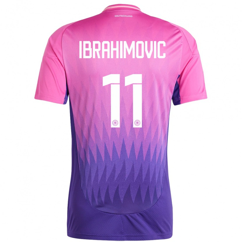 Danxen Børn Tyskland Arijon Ibrahimovic #11 Pink Lilla Udebane Spillertrøjer 24-26 Trøje T-Shirt