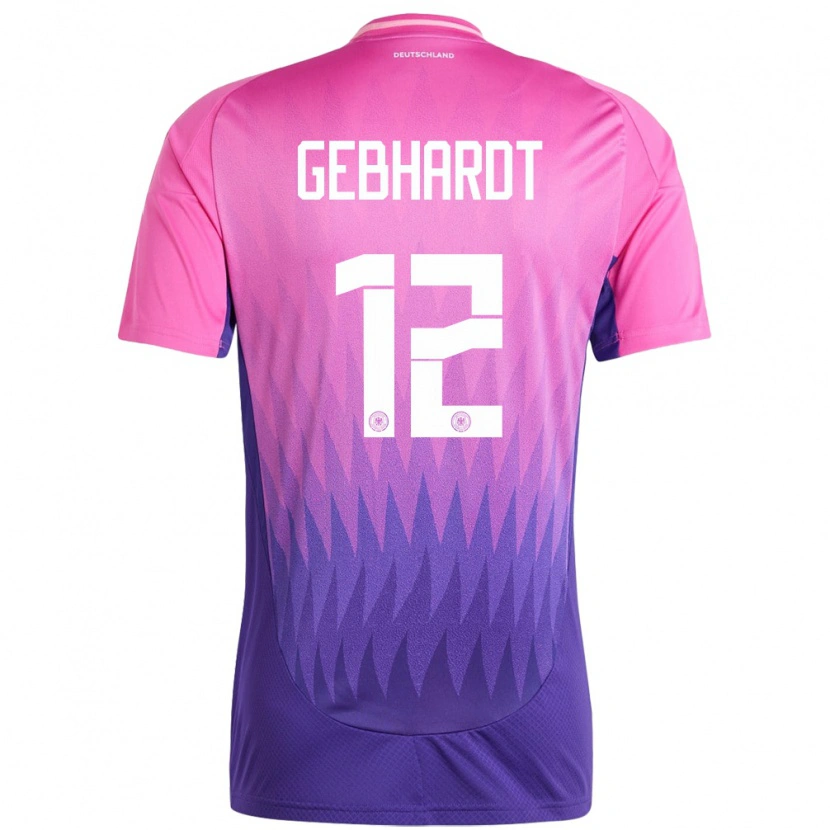 Danxen Børn Tyskland Felix Gebhardt #12 Pink Lilla Udebane Spillertrøjer 24-26 Trøje T-Shirt