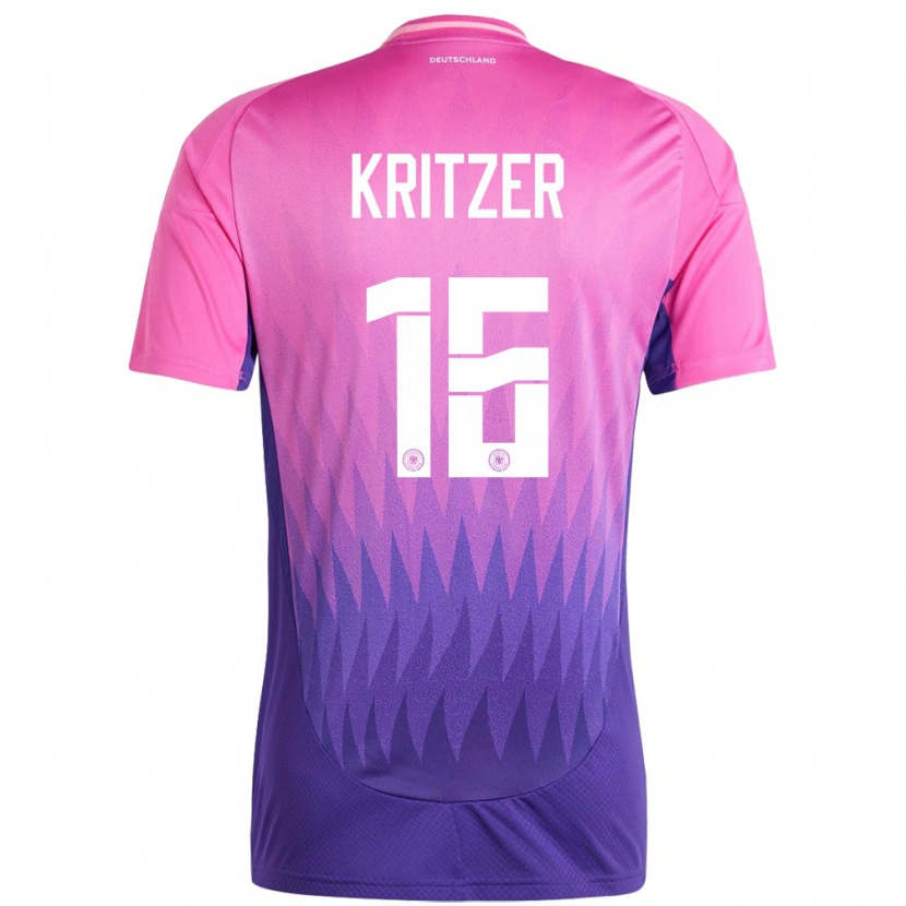 Danxen Børn Tyskland Mateo Kritzer #16 Pink Lilla Udebane Spillertrøjer 24-26 Trøje T-Shirt