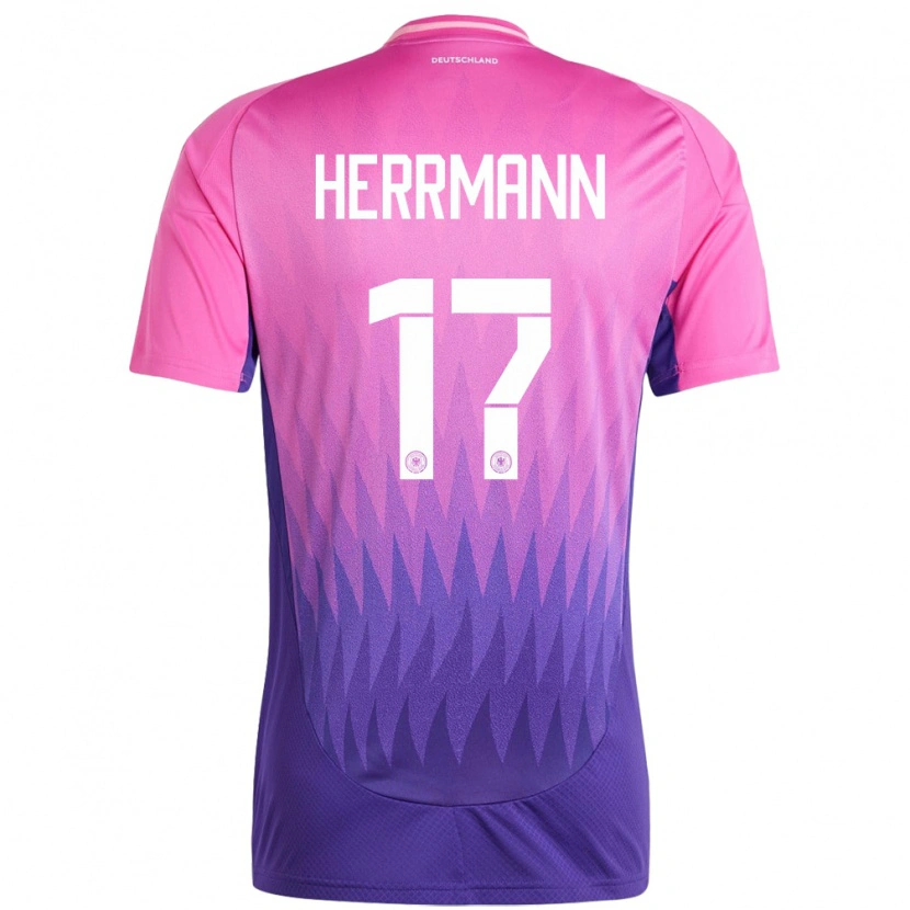 Danxen Børn Tyskland Charles Herrmann #17 Pink Lilla Udebane Spillertrøjer 24-26 Trøje T-Shirt