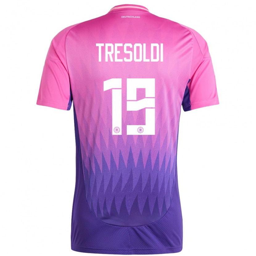 Danxen Børn Tyskland Nicolò Tresoldi #19 Pink Lilla Udebane Spillertrøjer 24-26 Trøje T-Shirt