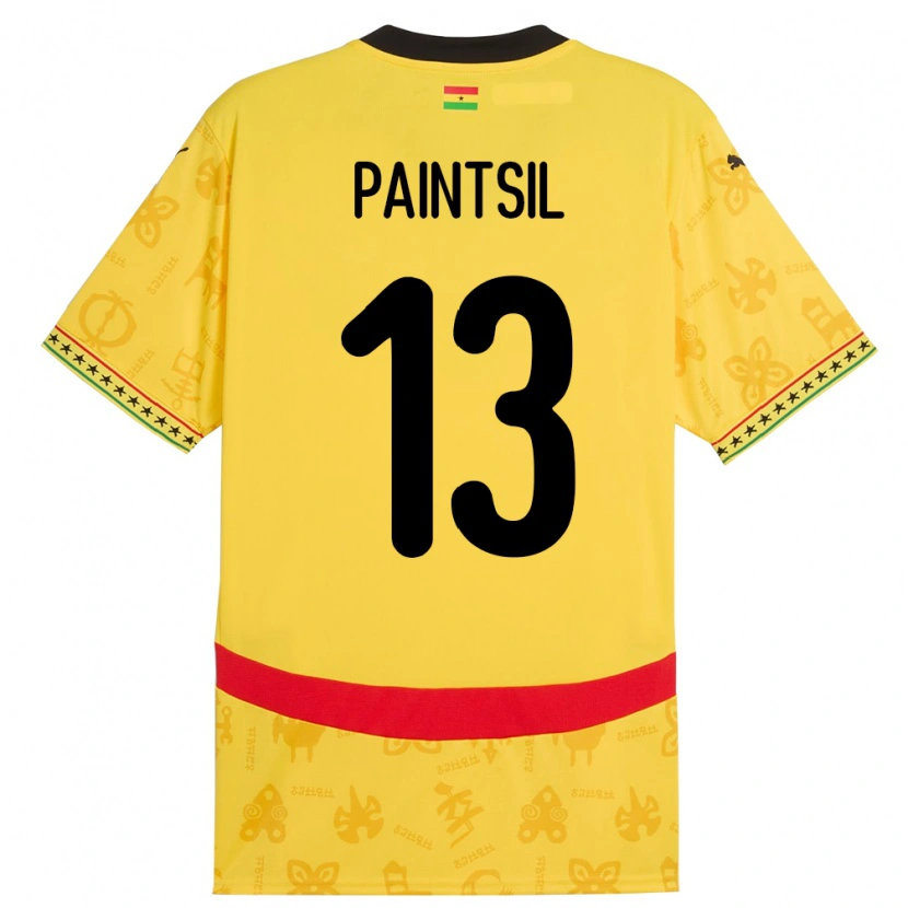 Danxen Børn Ghana Joseph Paintsil #13 Gul Udebane Spillertrøjer 24-26 Trøje T-Shirt