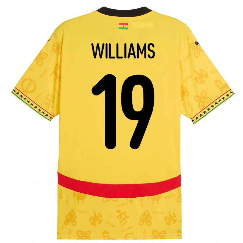 Danxen Børn Ghana Iñaki Williams #19 Gul Udebane Spillertrøjer 24-26 Trøje T-Shirt