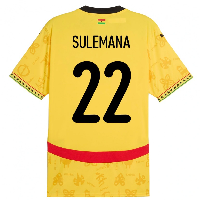 Danxen Børn Ghana Ibrahim Sulemana #22 Gul Udebane Spillertrøjer 24-26 Trøje T-Shirt