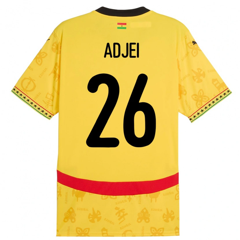 Danxen Børn Ghana Nathaniel Adjei #26 Gul Udebane Spillertrøjer 24-26 Trøje T-Shirt