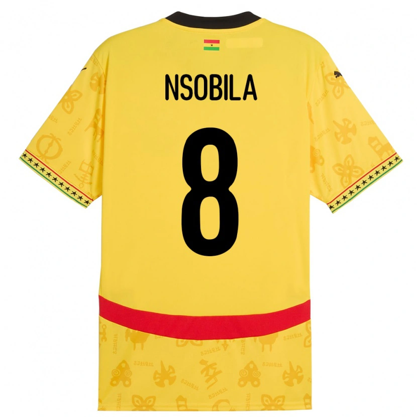 Danxen Børn Ghana Dominic Nsobila #8 Gul Udebane Spillertrøjer 24-26 Trøje T-Shirt