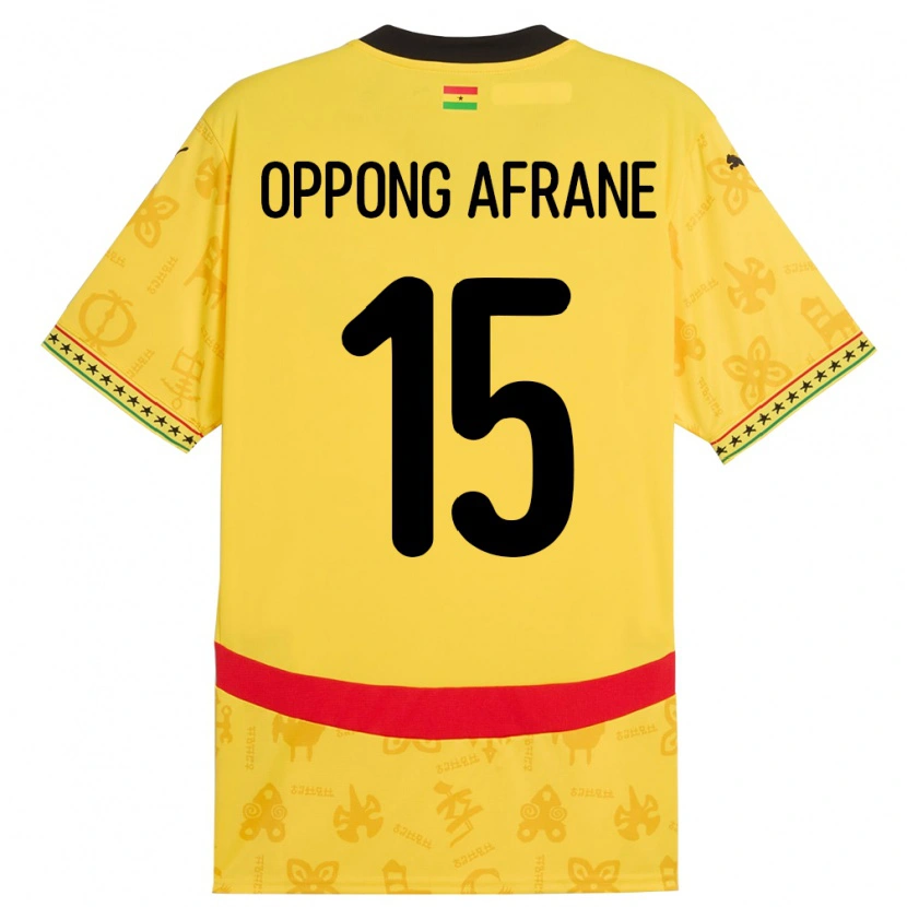 Danxen Børn Ghana David Oppong Afrane #15 Gul Udebane Spillertrøjer 24-26 Trøje T-Shirt