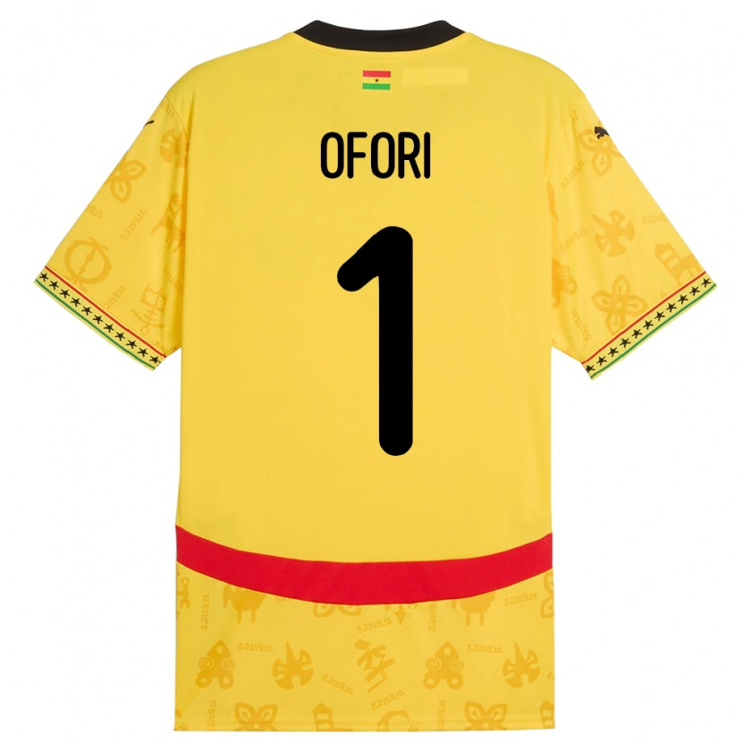 Danxen Børn Ghana Richard Ofori #1 Gul Udebane Spillertrøjer 24-26 Trøje T-Shirt