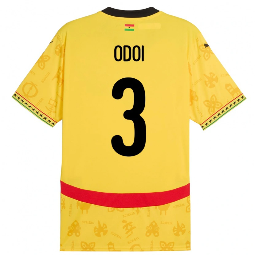 Danxen Børn Ghana Denis Odoi #3 Gul Udebane Spillertrøjer 24-26 Trøje T-Shirt