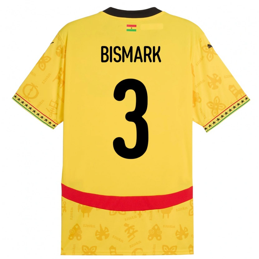 Danxen Børn Ghana Anim Bismark #3 Gul Udebane Spillertrøjer 24-26 Trøje T-Shirt