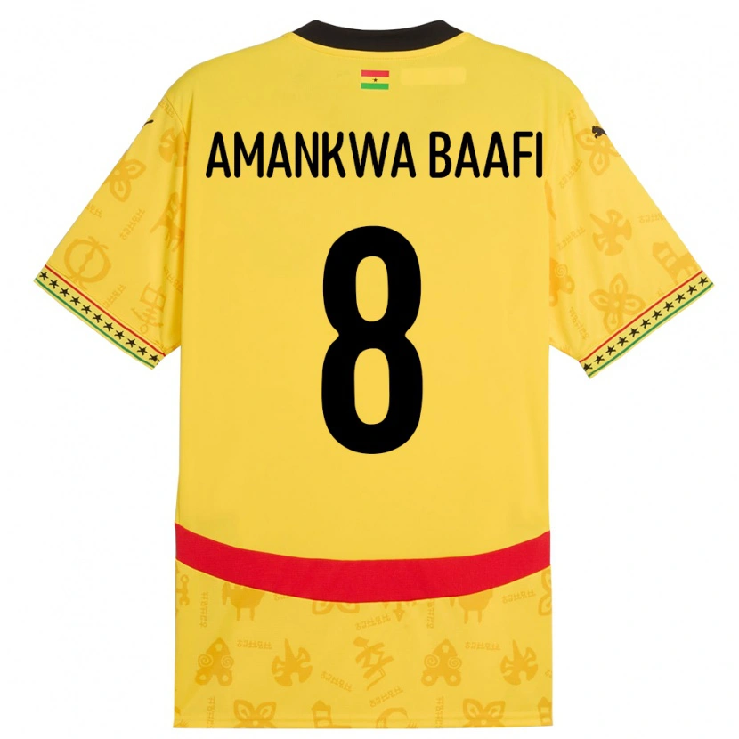 Danxen Børn Ghana Yaw Amankwa Baafi #8 Gul Udebane Spillertrøjer 24-26 Trøje T-Shirt