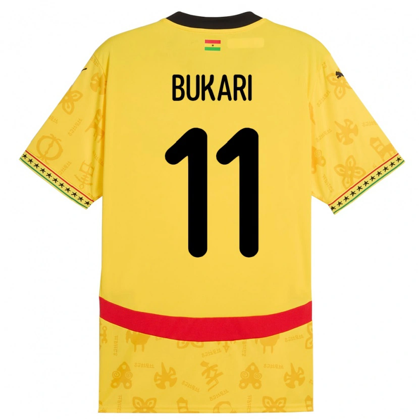 Danxen Børn Ghana Osman Bukari #11 Gul Udebane Spillertrøjer 24-26 Trøje T-Shirt