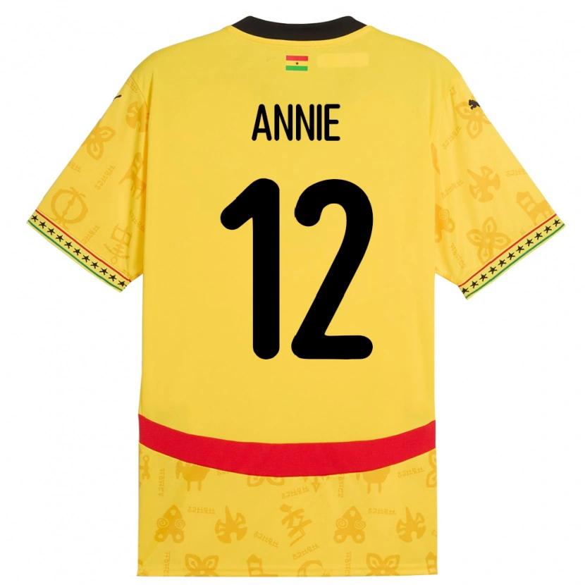 Danxen Børn Ghana Henrietta Annie #12 Gul Udebane Spillertrøjer 24-26 Trøje T-Shirt