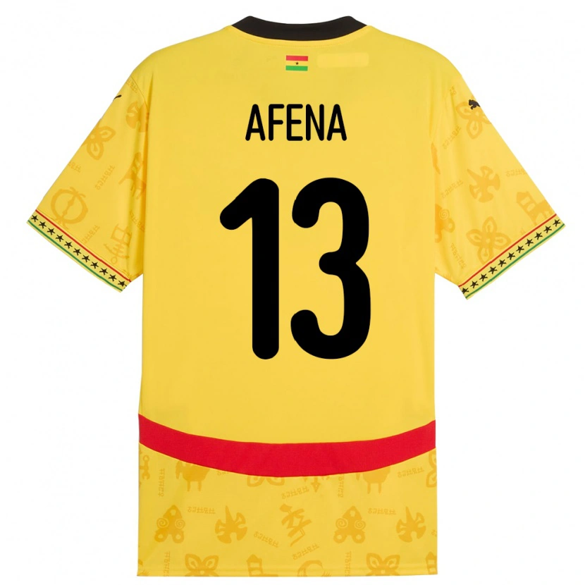 Danxen Børn Ghana Felix Afena-Gyan #13 Gul Udebane Spillertrøjer 24-26 Trøje T-Shirt