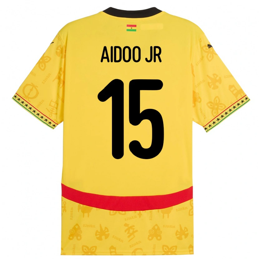 Danxen Børn Ghana Joseph Aidoo #15 Gul Udebane Spillertrøjer 24-26 Trøje T-Shirt