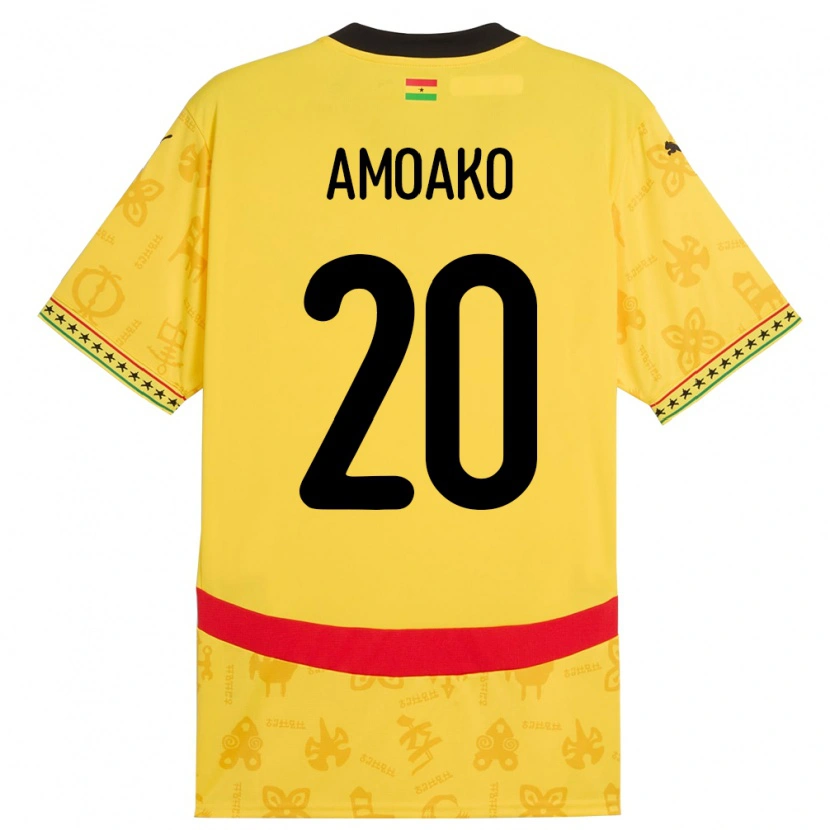 Danxen Børn Ghana Linda Amoako #20 Gul Udebane Spillertrøjer 24-26 Trøje T-Shirt