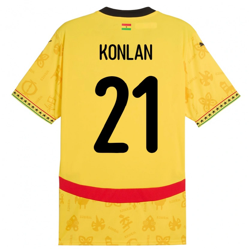 Danxen Børn Ghana Cynthia Konlan #21 Gul Udebane Spillertrøjer 24-26 Trøje T-Shirt