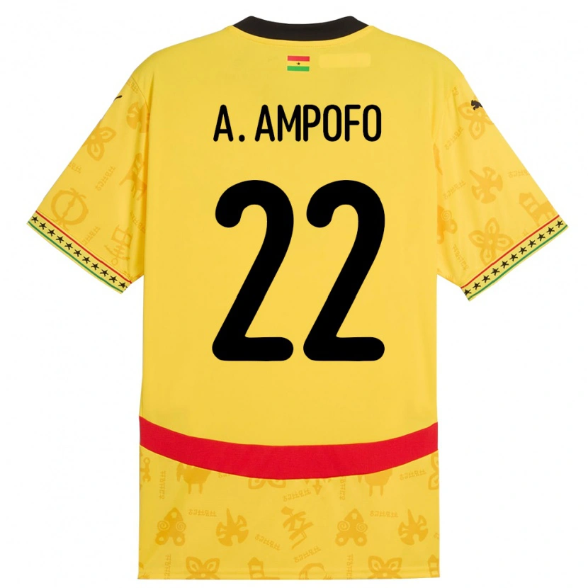 Danxen Børn Ghana Eugene Amankwah Ampofo #22 Gul Udebane Spillertrøjer 24-26 Trøje T-Shirt