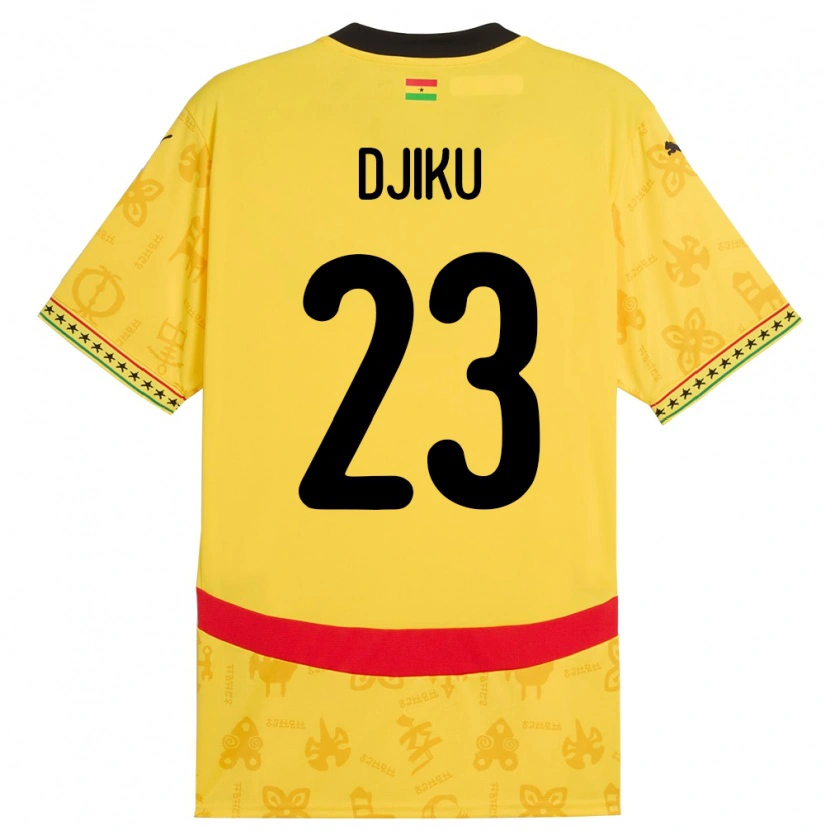 Danxen Børn Ghana Alexander Djiku #23 Gul Udebane Spillertrøjer 24-26 Trøje T-Shirt