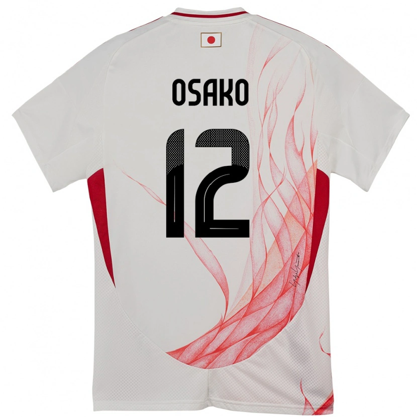 Danxen Børn Japan Keisuke Osako #12 Hvid Udebane Spillertrøjer 24-26 Trøje T-Shirt