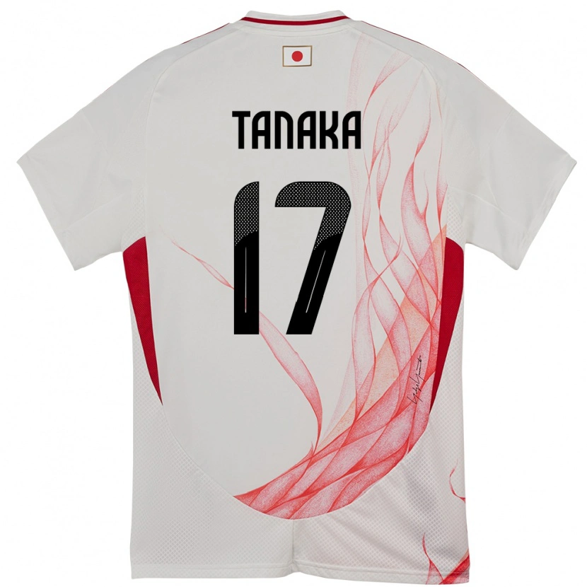 Danxen Børn Japan Ao Tanaka #17 Hvid Udebane Spillertrøjer 24-26 Trøje T-Shirt