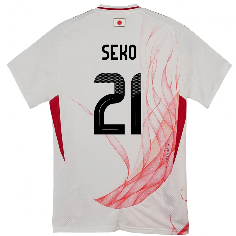 Danxen Børn Japan Ayumu Seko #21 Hvid Udebane Spillertrøjer 24-26 Trøje T-Shirt