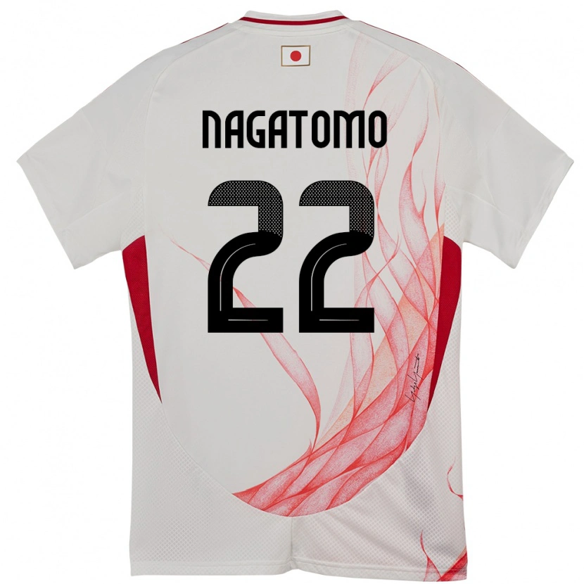 Danxen Børn Japan Yuto Nagatomo #22 Hvid Udebane Spillertrøjer 24-26 Trøje T-Shirt