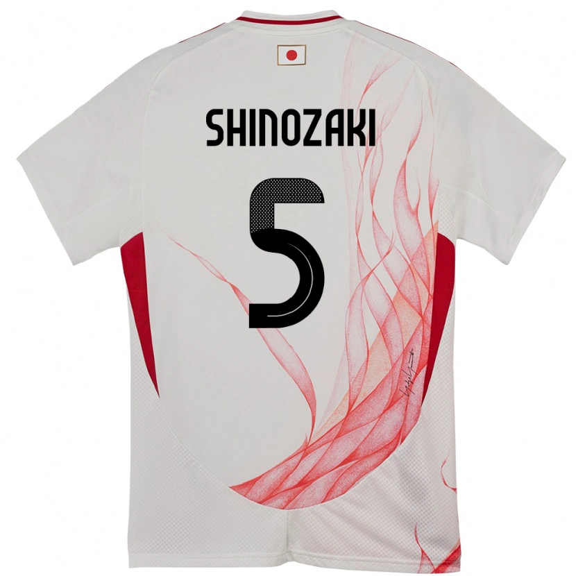 Danxen Børn Japan Kento Shinozaki #5 Hvid Udebane Spillertrøjer 24-26 Trøje T-Shirt