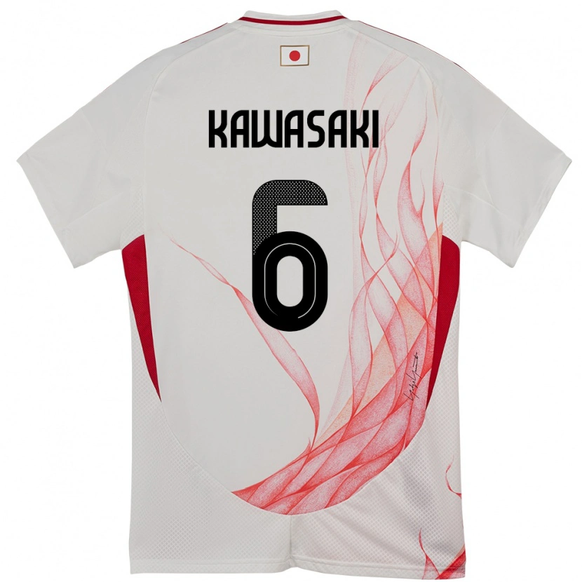 Danxen Børn Japan Sota Kawasaki #6 Hvid Udebane Spillertrøjer 24-26 Trøje T-Shirt