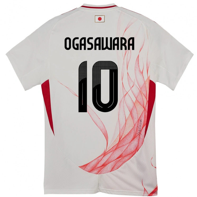 Danxen Børn Japan Hiro Ogasawara #10 Hvid Udebane Spillertrøjer 24-26 Trøje T-Shirt