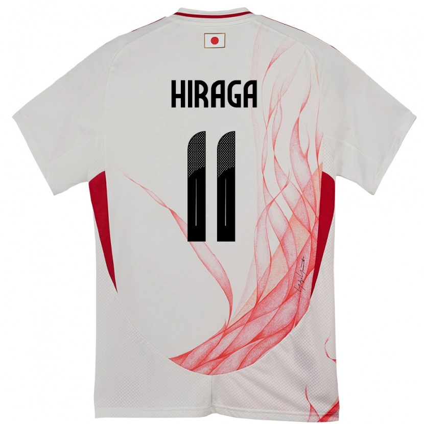 Danxen Børn Japan Sora Hiraga #11 Hvid Udebane Spillertrøjer 24-26 Trøje T-Shirt