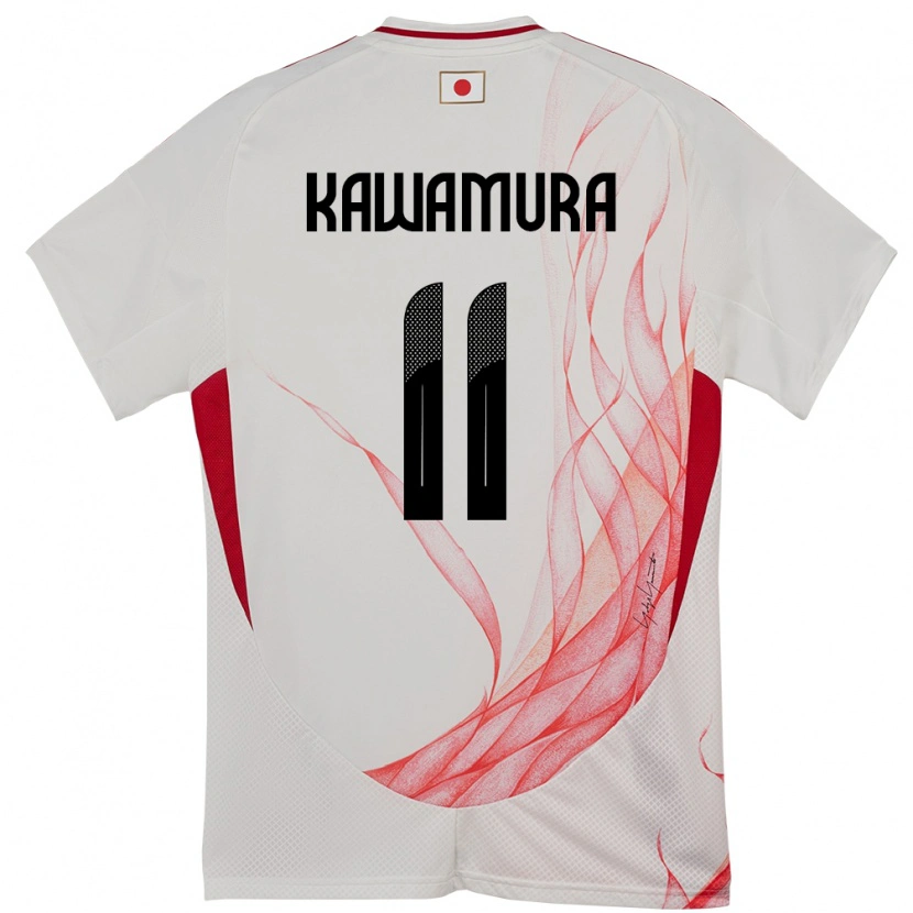 Danxen Børn Japan Gakuto Kawamura #11 Hvid Udebane Spillertrøjer 24-26 Trøje T-Shirt