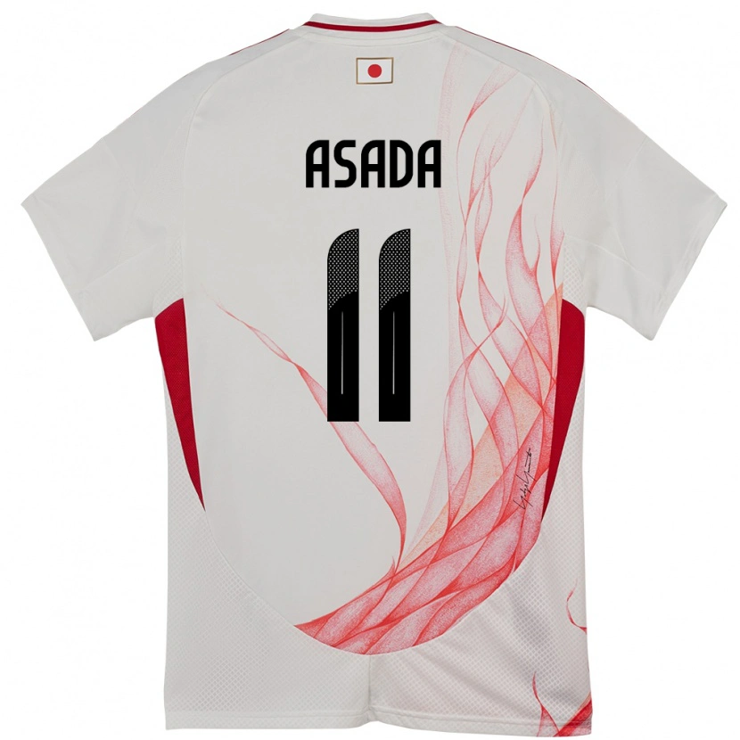 Danxen Børn Japan Hiroto Asada #11 Hvid Udebane Spillertrøjer 24-26 Trøje T-Shirt