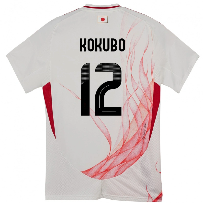 Danxen Børn Japan Leo Kokubo #12 Hvid Udebane Spillertrøjer 24-26 Trøje T-Shirt