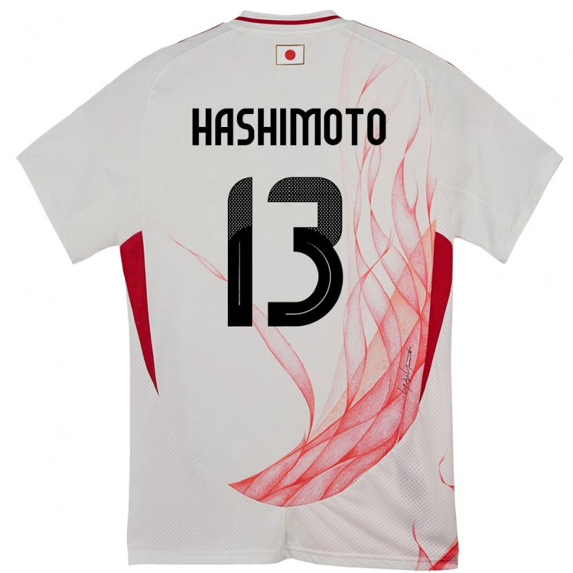 Danxen Børn Japan Riku Hashimoto #13 Hvid Udebane Spillertrøjer 24-26 Trøje T-Shirt