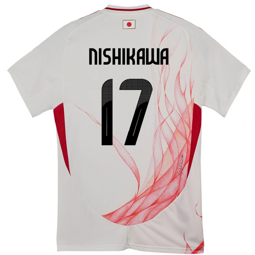 Danxen Børn Japan Jun Nishikawa #17 Hvid Udebane Spillertrøjer 24-26 Trøje T-Shirt