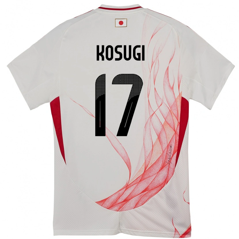 Danxen Børn Japan Keita Kosugi #17 Hvid Udebane Spillertrøjer 24-26 Trøje T-Shirt