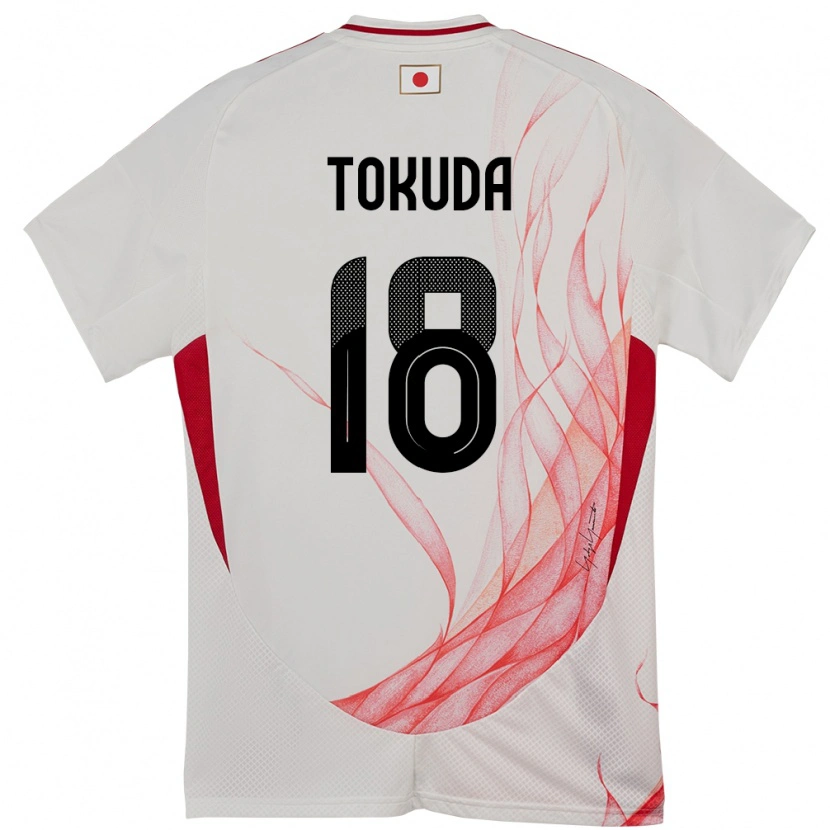 Danxen Børn Japan Homare Tokuda #18 Hvid Udebane Spillertrøjer 24-26 Trøje T-Shirt