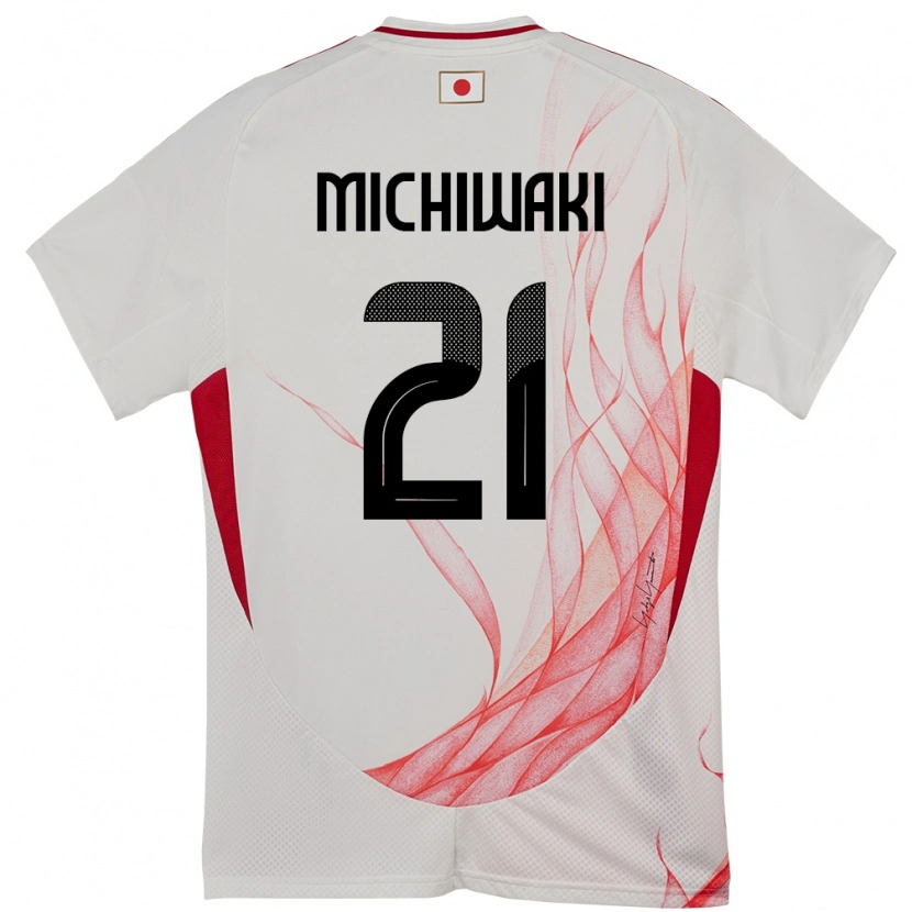 Danxen Børn Japan Yutaka Michiwaki #21 Hvid Udebane Spillertrøjer 24-26 Trøje T-Shirt