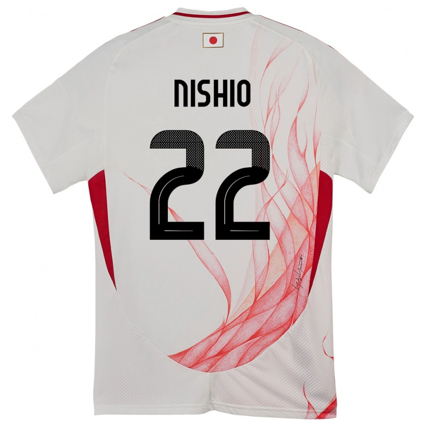 Danxen Børn Japan Ryuya Nishio #22 Hvid Udebane Spillertrøjer 24-26 Trøje T-Shirt