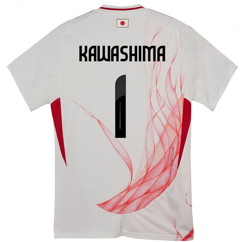 Danxen Børn Japan Eiji Kawashima #1 Hvid Udebane Spillertrøjer 24-26 Trøje T-Shirt