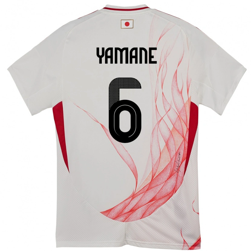 Danxen Børn Japan Riku Yamane #6 Hvid Udebane Spillertrøjer 24-26 Trøje T-Shirt